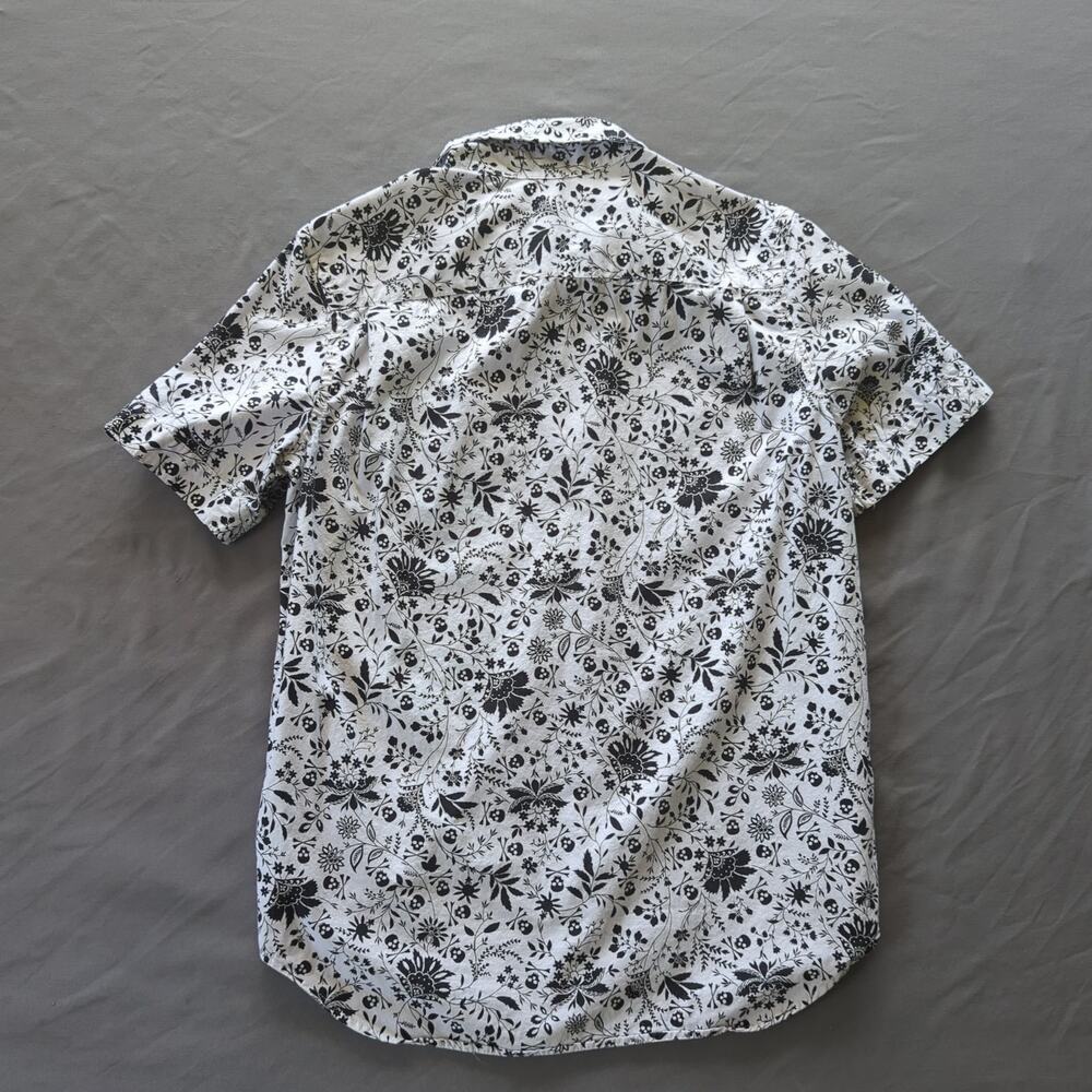 Polo Ralph Lauren Skull Floral Print Button Up Shirt Youth L Goth - Picture 2 of 4